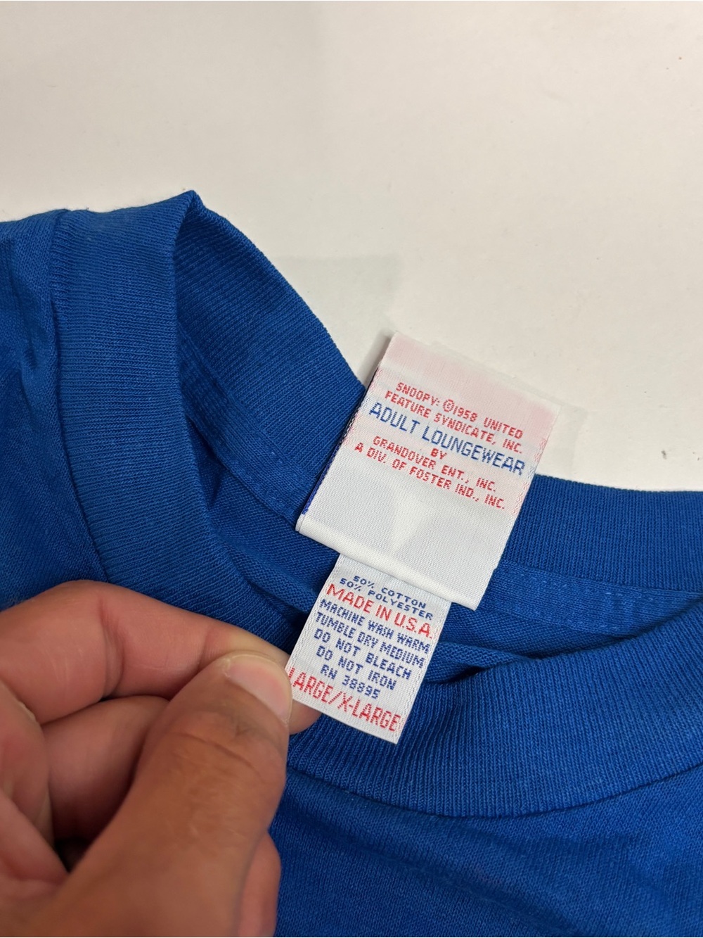 Vintage t shirt snoopy peanuts flying Ace Squadron Blue USA Large XL - Picture 11 of 12